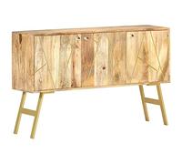 vidaXL Aparador Muebles de Cajones Mesilla Buffet para Salón Dormitorio Comedor Casa Hogar Oficina Almacenaje 118x30x75 cm Madera Maciza Mango