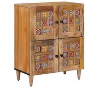 vidaXL Aparador Natural 60 x 33,5 x 75 cm Madera de Mango Maciza, Moderno aparador, Unidad de Almacenamiento Rectangular, Esencial Elegante para el Comedor, Organizador Compacto