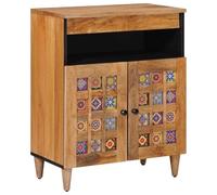 vidaXL Aparador Natural 60 x 33,5 x 75 cm Madera de Mango Maciza, Sideboard Rectangular Moderno, Almacenamiento en Madera Mango, Organizador Elegante, Unidad Minimalista para tu Comedor