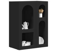 vidaXL Aparador Negro 59 x 35 x 80.5 cm Madera de ingeniería, Conjunto de Mesa Moderno y Duradero para Reuniones Familiares, Diseño Rectangular Estiloso, Decoración Versátil, Acabado de Calidad