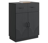 vidaXL Aparador negro 66 x 34,5 x 87 cm, material de madera, almacenamiento para sala de estar, aparador moderno, armario de buffet rectangular, mueble elegante, suficiente para la organización del