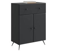 vidaXL Aparador negro 66 x 34,5 x 90 cm, material de madera, mucho espacio de almacenamiento, unidad de buffet elegante, aparador moderno, diseño rectangular, útil, organizador para comedor y sala de