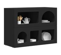 vidaXL Aparador Negro 80.5 x 35 x 59 cm Madera de ingeniería, Comedor, Rectangular, Moderno, Duradero, Diseño Elegante, Asientos Cómodos, Uso Versátil, Materiales Duraderos, Encajar