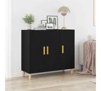 vidaXL Aparador Roble negro 90x34x80 cm – Madera de ingeniería, almacenamiento, acabado mate