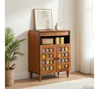 vidaXL Aparador Nogal 60 x 33 x 75 cm Madera de mango , Moderno aparador rectangular, de almacenamiento práctica, mueble elegante de mango, organizador para sala
