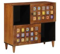 vidaXL Aparador Nogal 80 x 33,5 x 75 cm Madera de Mango Maciza, Comedor, Moderno, Duradero, Diseño Elegante, Solución Espacio-Eficiente, Aspecto Estiloso, Comodidad