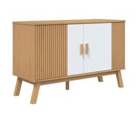 Vidaxl aparador olden madera maciza pino blanco y marrón 114x43x73,5cm