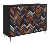 vidaXL Aparador OMMEN Roble Negro 102 x 33 x 76 cm, Mueble de Almacenamiento para Sala y Comedor, aparador Rectangular, solución Moderna y Amplia para el hogar