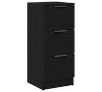 vidaXL Aparador 2 Piezas Madera de ingeniería Roble Negro 30x30x70 cm
