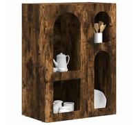 vidaXL Aparador Roble Ahumado 59 x 35 x 80.5 cm Madera de ingeniería, Conjunto de Mesa Moderno y Duradero para Reuniones Familiares, Diseño Rectangular Estiloso, Decoración Versátil, Acabado de Calid