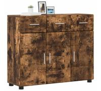 vidaXL Aparador Roble Ahumado 88,5 x 30,5 x 73 cm Madera de ingeniería, Armario Moderno y Amplio, Ideal para Almacenamiento, diseño Rectangular, Mueble Duradero para el salón