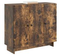vidaXL Aparador Roble Ahumado 89 x 34,5 x 80 cm Madera de Ingeniería, Aparador para salón, Estilo Vintage, Gran Capacidad, Mueble Moderno, solución Elegante, Multifuncional