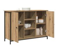 vidaXL Aparador Artisan de Roble 100 x 35 x 70 cm, Madera Ingenierizada y Acero, Mueble Moderno, Organizador de Almacenamiento, Buffet Rectangular para Sala de Estar y Comedor, Muebles de Casa, Estan