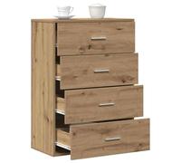 vidaXL Mesa de Buffet Sideboard de Madera de Roble Hecha a Mano, 60 x 31 x 84 cm, con Mucho Espacio de Almacenamiento y Tiradores de Metal Cromado. Es Rectangular Interiores. Ideal c