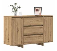 vidaXL Solución de Almacenamiento Aparador Roble Artesanal 120Cm 3 Cajones Mesa Buffet Diseño Moderno Muebles de Interior Sala de Estar Comedor Unidad Funcional Elegante Soluciones Tres Cajones
