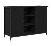 vidaXL Aparador Roble negro 100x35x70 cm Madera engineered y acero