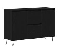 vidaXL Vitrina Roble Negro 101.5 x 35 x 70 cm Madera contrachapada, Aparador Moderno, Mueble Rectangular, almacenar, Organiza tu salón con Estilo.