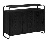 vidaXL Aparador Roble Negro 102 x 35 x 75 cm Madera de ingeniería