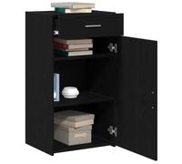 vidaXL Aparador con cajón Roble Negro 50 x 42,5 x 93 cm, Unidad de Almacenamiento Rectangular Moderna, Mueble de Madera, Espacio Amplio para organizar tu Comedor