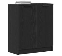 vidaXL Aparador Negro Moderno con 2 Puertas Y Estantes para Sala de Estar Comedor Armario de Madera Elaborada Uso Interior Solución de Muebles Estilosa y Funcional Estantería con Puerta con Bisagras