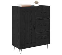 vidaXL Aparador Roble Negro 69,5 x 34 x 90 cm Madera de ingeniería, Aparador contemporáneo, diseño Rectangular, Buen Espacio, práctico para Vivir, Mueble Moderno