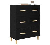 vidaXL Aparador Roble Negro 69,5 x 34 x 90 cm Madera de ingeniería, Aparador Rectangular Moderno, Unidad de Almacenamiento Chic, solución Elegante para tu Sala