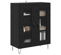vidaXL Aparador Roble Negro 69,5 x 34 x 90 cm Madera de ingeniería, Sala de Comedor Moderna, Aparador Rectangular, Amplio Almacenamiento, Banco Buffet Duradero, Unidad de Vida Funcional