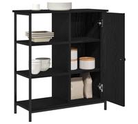 vidaXL Aparador Negro de Roble 70 x 30 x 80 cm | Solución Amplia de Almacenamiento para el Comedor y la Sala de Estar con Diseño Moderno, Buffet y Servidor, Muebles Decorativos de Estilo Industrial,