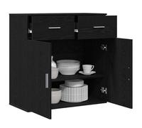 vidaXL Aparador Roble Negro 78 x 38 x 80 cm Madera de ingeniería, Aparador Rectangular de Madera, Mueble Funcional para la Cena, decoración Minimalista, organización Chic
