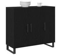 vidaXL Sideboard de Roble Negro de con 3 Puertas, Mide 90 x 34 x 80 cm. Es un Mueble de Almacenamiento Elegante para el Comedor y la Sala de Estar, con un diseño rústico Tipo bufé y Detalles metálic