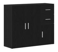 vidaXL Aparador Roble Negro 91x29,5x75 cm Madera de ingeniería, Armario, Armario de Almacenamiento, Armario Auxiliar, Armario aparador, Armario Alto