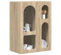 vidaXL Aparador Roble Sonoma 59 x 35 x 80.5 cm Madera de ingeniería, Conjunto de Mesa Moderno y Duradero para Reuniones Familiares, Diseño Rectangular Estiloso, Decoración Versátil, Acabado de Calida