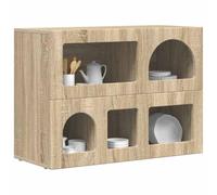 vidaXL Aparador Roble Sonoma 80.5 x 35 x 59 cm Madera de ingeniería, Comedor, Rectangular, Moderno, Duradero, Diseño Elegante, Asientos Cómodos, Uso Versátil, Materiales Duraderos, Encajar