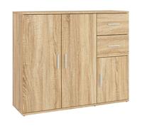 vidaXL Aparador de madera contrachapada Roble Sonoma 91×29,5×75 cm