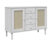 Vidaxl aparador senja aspecto de ratán madera pino blanco 112x40x80 cm