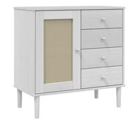Vidaxl aparador senja aspecto de ratán madera pino blanco 80x40x80 cm