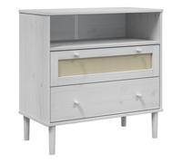 Vidaxl aparador senja aspecto de ratán madera pino blanco 80x40x80 cm