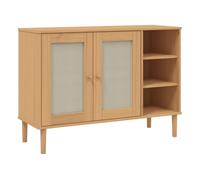 Vidaxl aparador senja aspecto de ratán madera pino marrón 112x40x80 cm