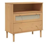 Vidaxl aparador senja aspecto de ratán madera pino marrón 80x40x80 cm