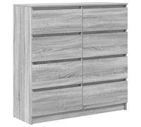 vidaXL Aparador Sonoma Gris 100x35x99 cm Madera de ingeniería, Armario de Almacenamiento, Mueble aparador, Mueble de Pasillo, Buffet