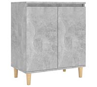 vidaXL Aparador y Patas Entrada Acento Pasillo Vestíbulo Recibidor Auxiliar Decoración Hogar Escritorio Mueble Gris Hormigón 60x35x70 cm Madera Maciza