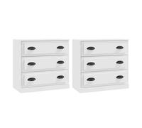 Vidaxl aparadores 2 piezas madera contrachapada blanco