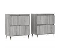 Vidaxl aparadores 2 piezas madera contrachapada gris sonoma
