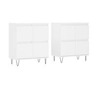 Vidaxl aparadores 2 uds madera contrachapada blanco