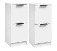 Vidaxl aparadores 2 uds madera contrachapada blanco 30x30x70 cm