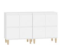 vidaXL Aparadores 2 uds Madera contrachapada Blanco 60x35x70 cm