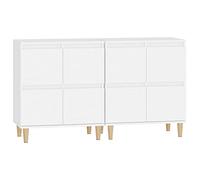 vidaXL Aparadores 2 uds Madera contrachapada Blanco 60x35x70 cm