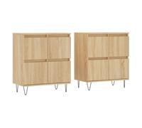 Vidaxl aparadores 2 uds madera contrachapada color roble sonoma