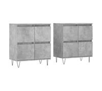 Vidaxl aparadores 2 uds madera contrachapada gris hormigón