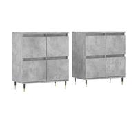 Vidaxl aparadores 2 uds madera contrachapada gris hormigón